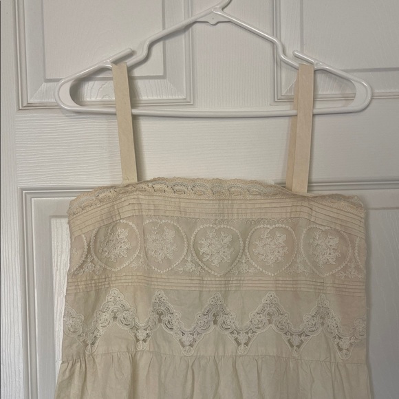 Zara Lace Trim Embroidered Cream Lace Midi Dress - Picture 5 of 12